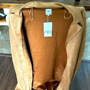 Long Camel faux suede Jacket